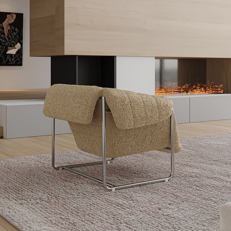 Bauhaus Bouclé Lounge Chair — Mid-Century Modern Single Sofa for Living Room