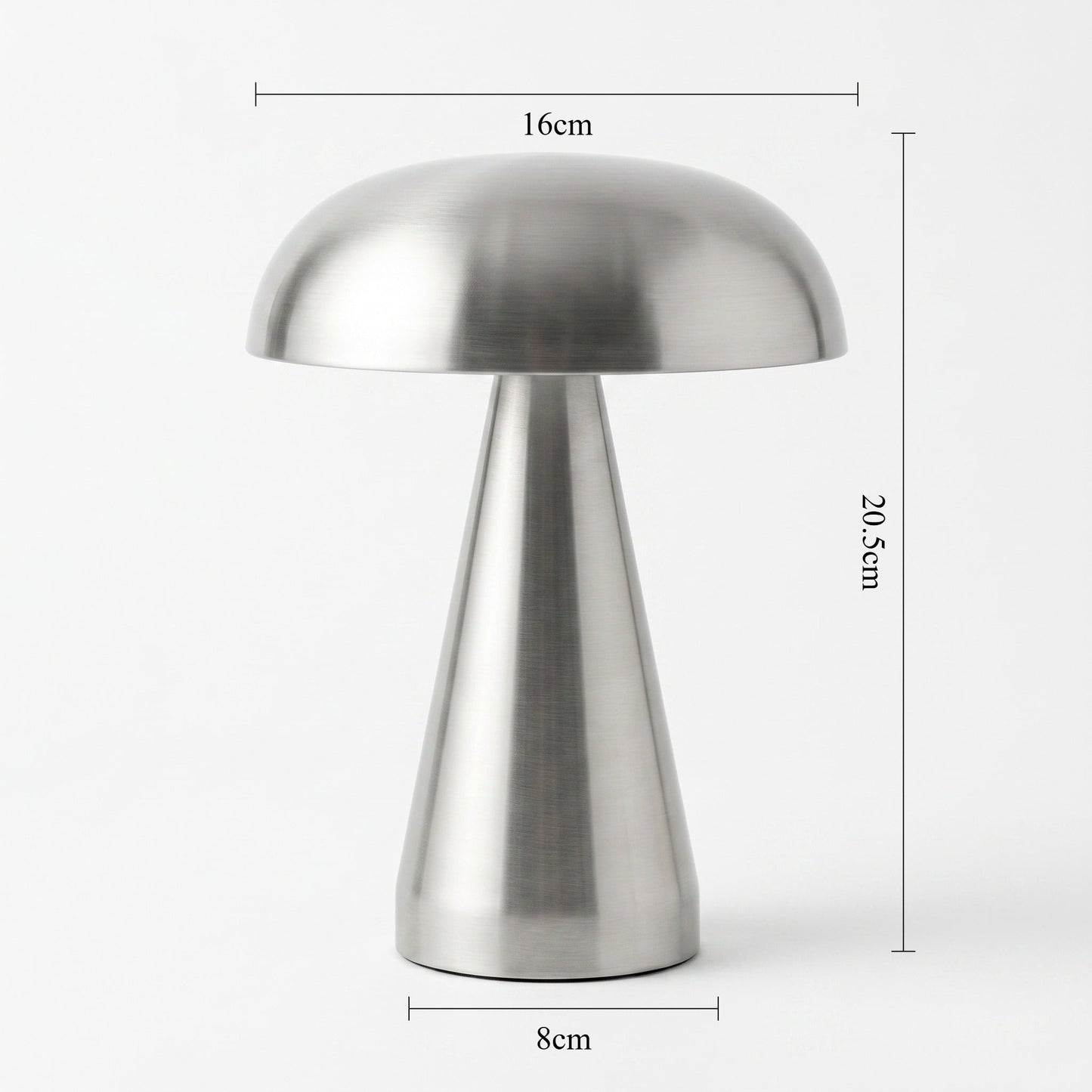 Nordic Mushroom Table Lamp – Rechargeable Stainless Steel Ambient Light