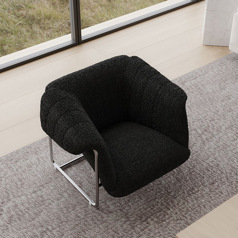 Bauhaus Bouclé Lounge Chair — Mid-Century Modern Single Sofa for Living Room