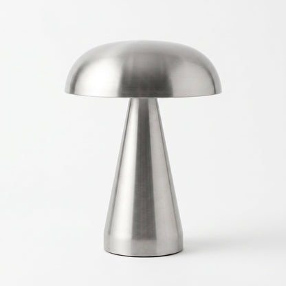 Nordic Mushroom Table Lamp – Rechargeable Stainless Steel Ambient Light