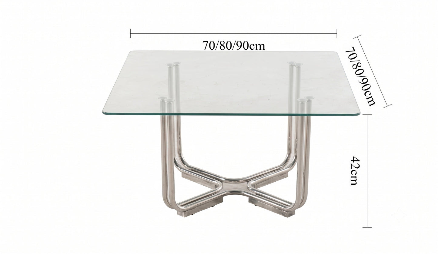 Glassline Coffee Table – Bauhaus-Inspired Transparency & Steel