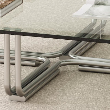Glassline Coffee Table – Bauhaus-Inspired Transparency & Steel
