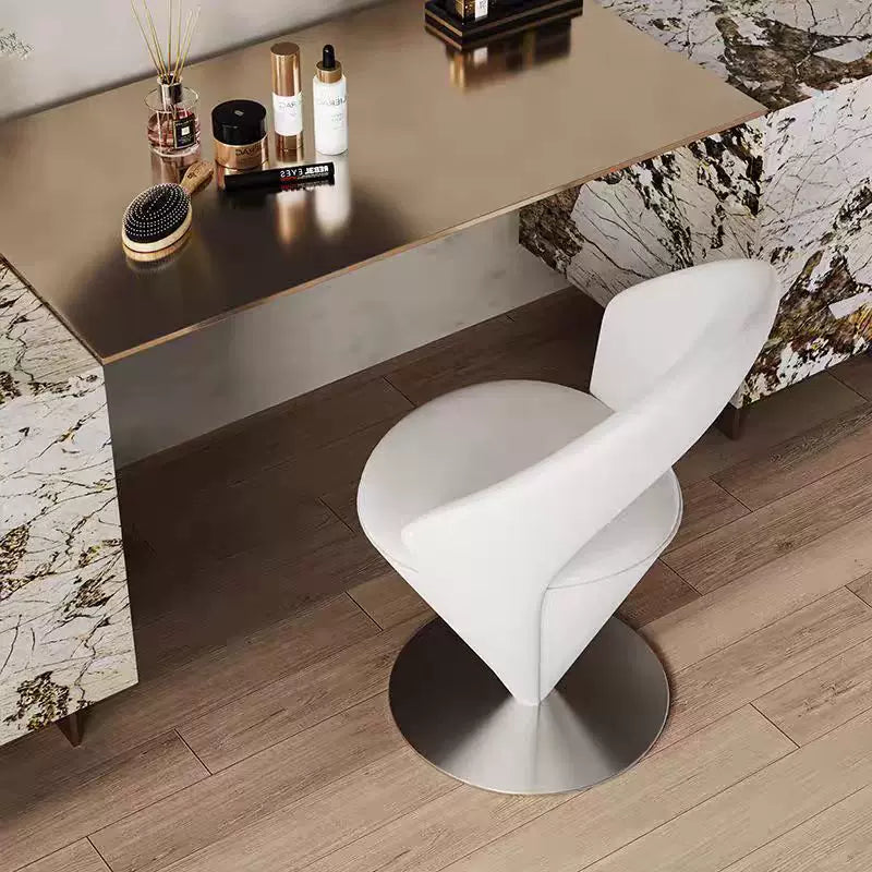 Italian Luxury Swivel Vanity Chair — Elegant Modern Backrest Desk Chair for Bedroom & Office