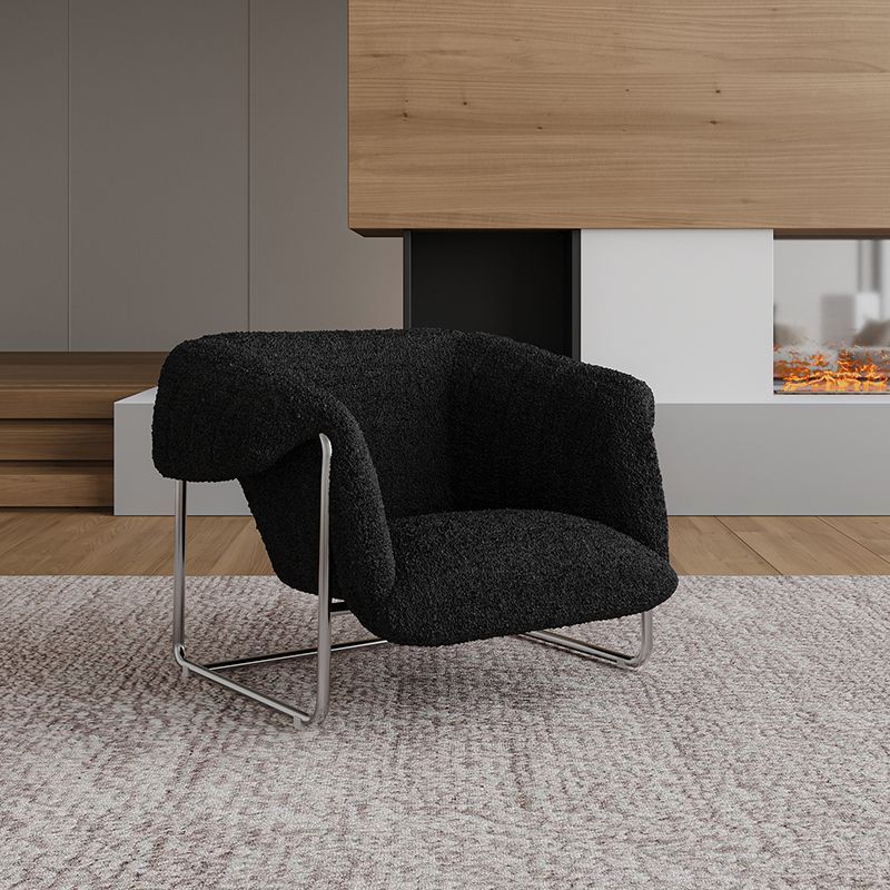 Bauhaus Bouclé Lounge Chair — Mid-Century Modern Single Sofa for Living Room