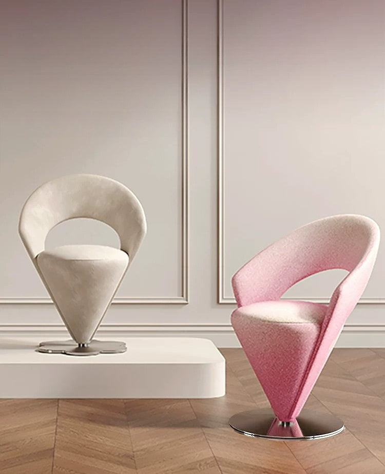 Italian Luxury Swivel Vanity Chair — Elegant Modern Backrest Desk Chair for Bedroom & Office
