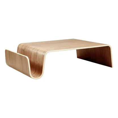 Scando Coffee Table & Mag Side Table—Mid-Century Modern Curved Wood Lounge Collection