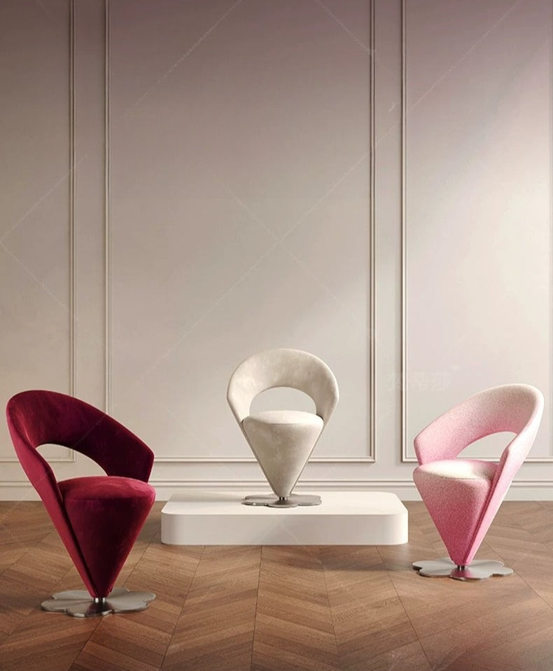 Italian Luxury Swivel Vanity Chair — Elegant Modern Backrest Desk Chair for Bedroom & Office