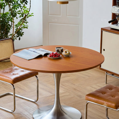 Tulip Dining Table – Timeless Modern Elegance in Wood & Steel