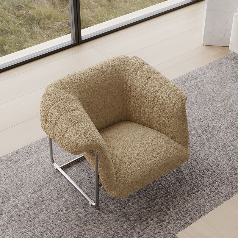 Bauhaus Bouclé Lounge Chair — Mid-Century Modern Single Sofa for Living Room