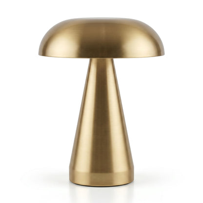 Nordic Mushroom Table Lamp – Rechargeable Stainless Steel Ambient Light