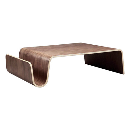 Scando Coffee Table & Mag Side Table—Mid-Century Modern Curved Wood Lounge Collection